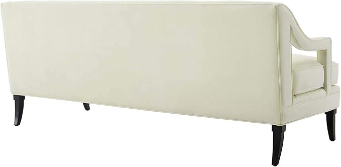 Modway Concur Mid-Century Modern Upholstered Velvet Sofa In Ivory