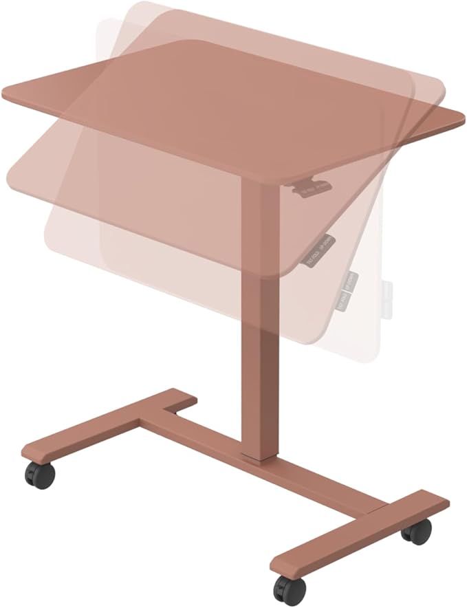 TopJob ANYDESK FOLD Mobile Standing Desk Portable with Lockable Wheels Foldable Stand Desk Rolling Computer Workstations Used for Home Couch Side Table Bedside Table in Bed Room Kitchen