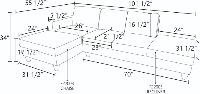 101 Inch LSectional Couches for Living Room Furniture Sets 4 Seat Modular Sectional Sofas with Removable Chaise L Shaped Couch Set with 2 Armrest for Apartment Light Grey