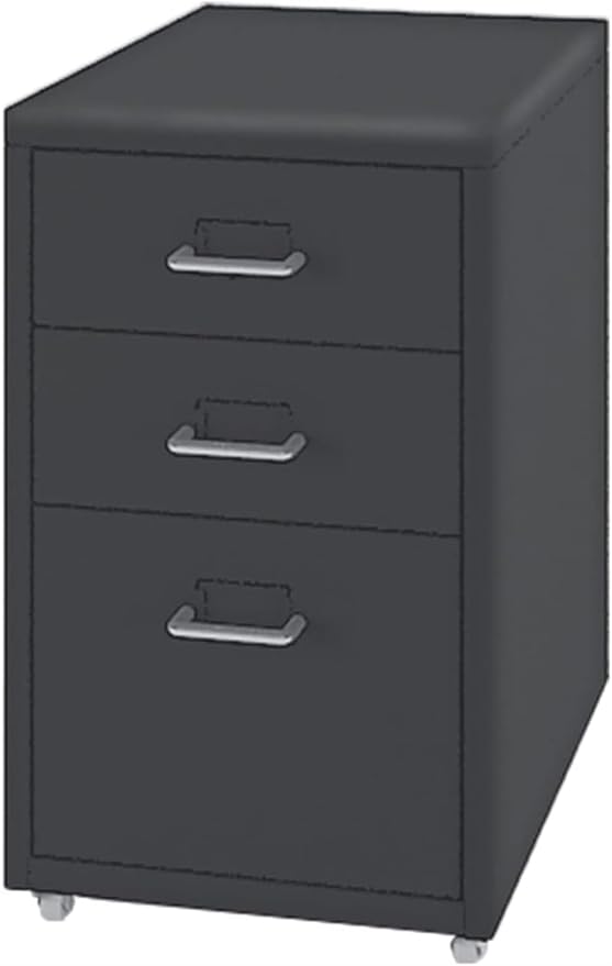 3 Drawer Mobile File Cabinet Drawer Cabinet Office Filing Cabinet Household Mobile Storage Cabinet Under Desk Storage(Color:A)
