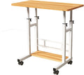 Small Standing Desk Adjustable Height Mobile Stand Up Desk for Laptop Portable Computer Table for Home Office Work and Walking Pad Treadmill 31.5x15.75 Inches Height 27.16-35.43 Natural