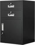 Metal Home Office Mobile File Cabinets With Adjustable Shelves Drawers Lockable Storage Cupboard - Office Storage Cabinet Filing Cabinets(Black2 Drawer)
