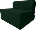D&ampD Futon Furniture Sleeper Chair Folding Bed Studio Sofa Guest Folded Mattress High Density Foam (70 x 32 x 6 Hunter Green)