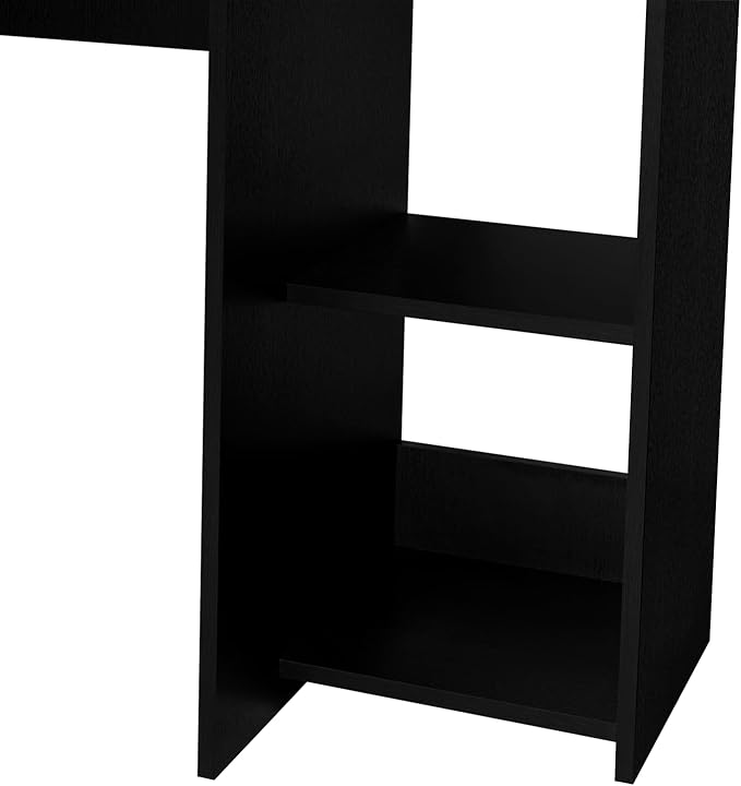 Tuhome Versalles Writing Desk with Two Superior Shelves Five Side Open Storage Compartments Space-Saving Modern Workstation Design for Studios and Offices Ideal for Organization Books