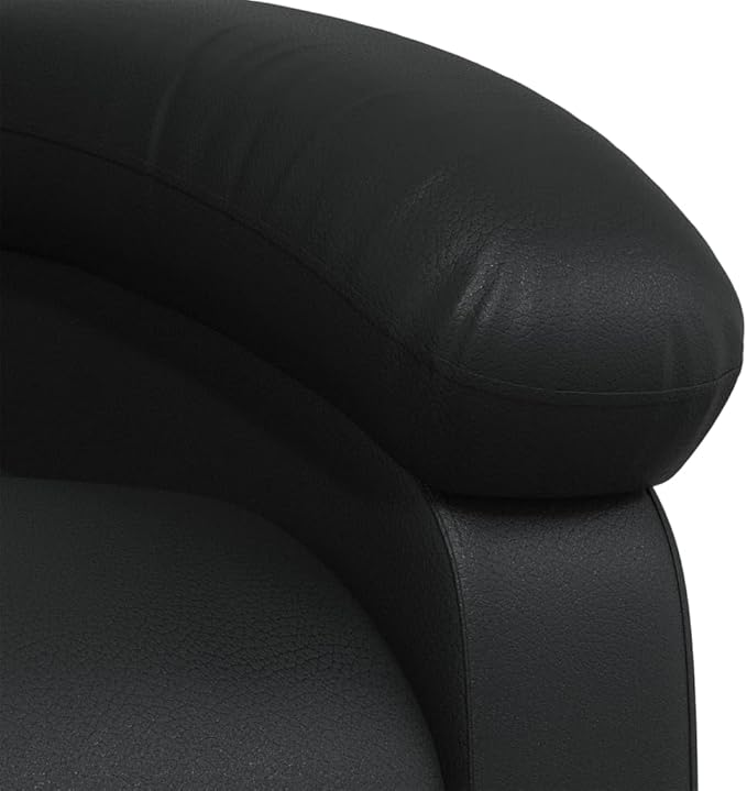 Faux Leather Massage Recliner Chair Manual Recliner Chair with Massage Single Sofa Home Theater Seating Comfy Living Room Single Sofa Chair Black Faux Leather-20