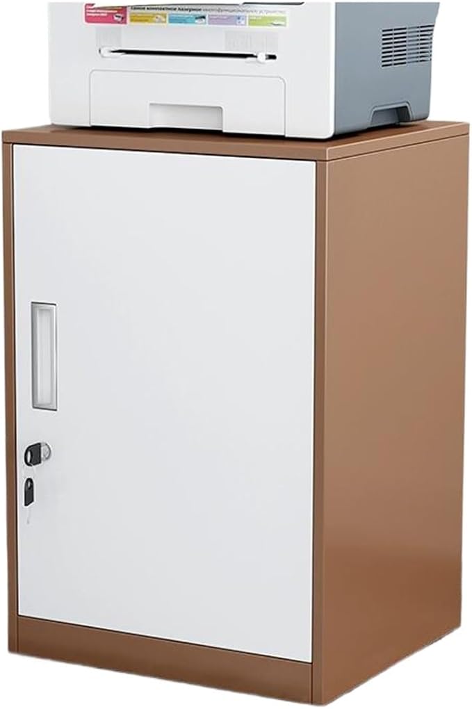 Filing Cabinet Under Desk with Locking Drawer Cabinet File Information Cabinet Tin File Cabinet Small Cabinet (Color : Coffee Color)