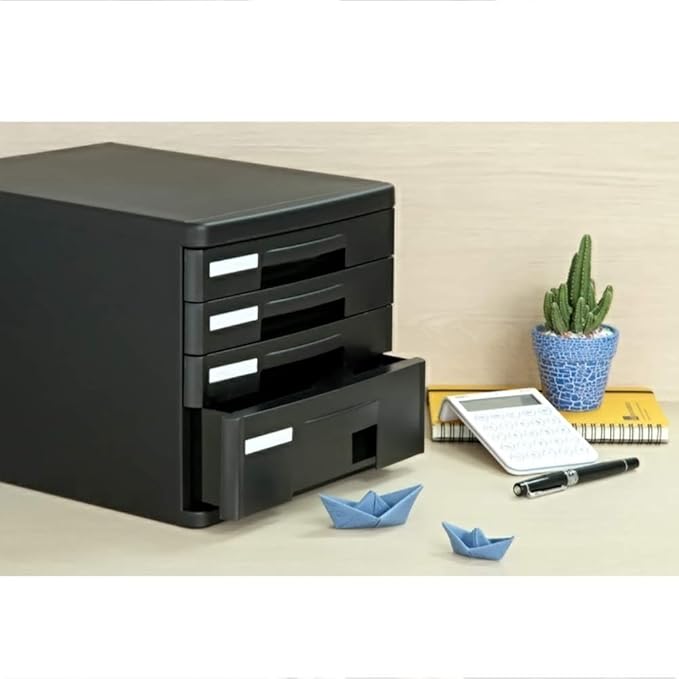 Filing CabinetsFile Shelves for Desk File Cabinet 4-layer Drawer Plastic Desktop File Cabinet Lock-free Office Data Storage Box Household Large-capacity Storage Cabinet Fully Assembled ( Color :