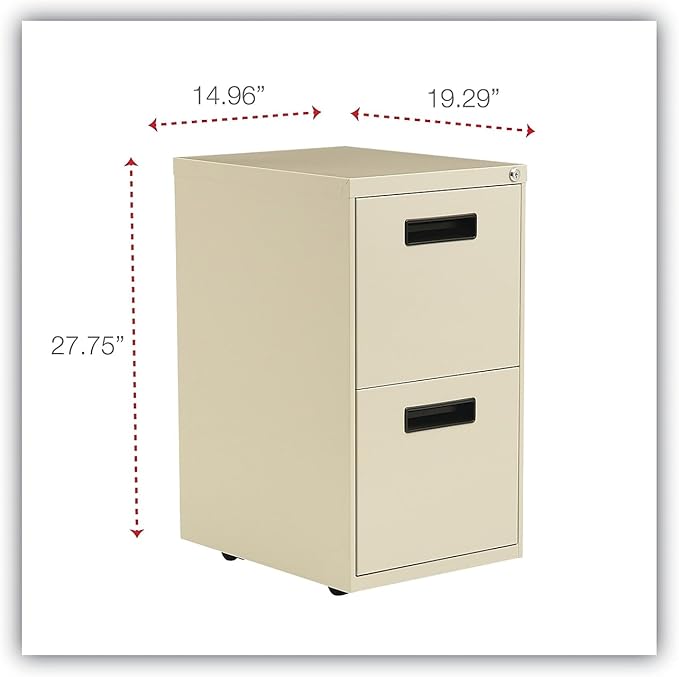 Alera PAFFPY Two-Drawer Metal Pedestal File 14 7/8w x 19-1/8d x 27-3/4h Putty