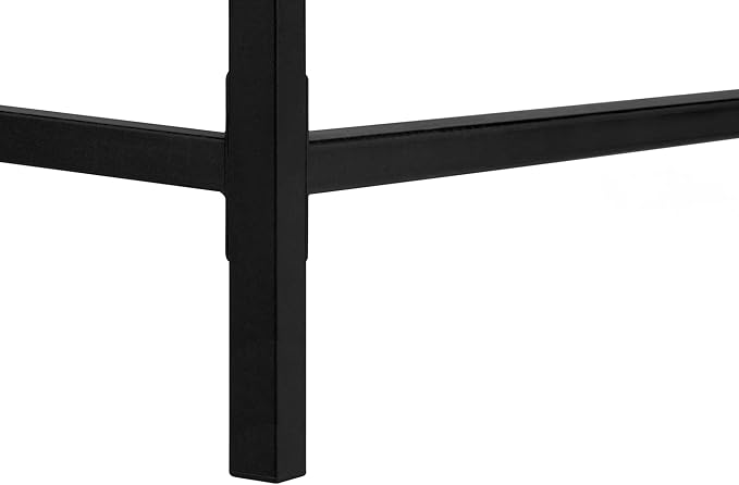 Penau Computer Desk for Home Office 48 Inches Brown Laminate with Black Metal Base 2 Storage Drawers Contemporary Modern Design