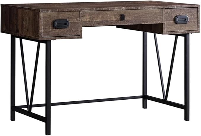 Monarch Specialties Computer Desk Home Office Laptop Storage Drawers 48 L Work Metal Brown