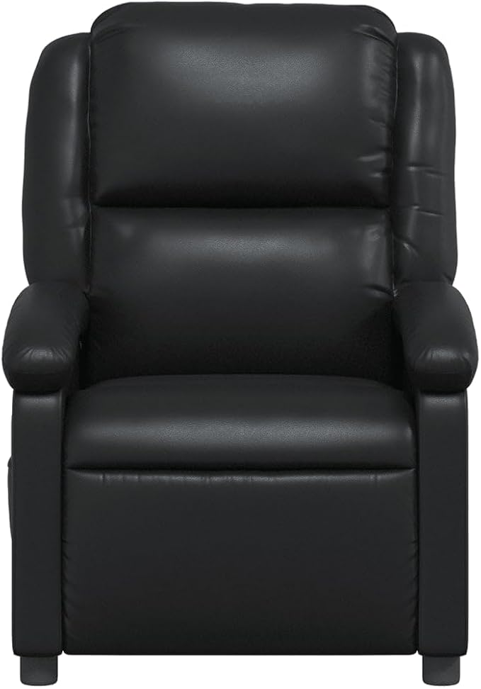 Faux Leather Massage Recliner Chair Manual Recliner Chair with Massage Single Sofa Home Theater Seating Comfy Living Room Single Sofa Chair Black Faux Leather-20