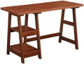 Convenience Concepts Designs2Go Trestle Desk 47 - Modern Desk or Vanity with Shelves for Office Dorm Living Room Cherry