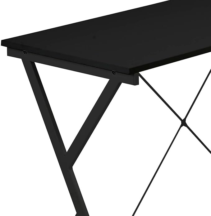 Black L-Shaped Computer Desk with CPU Holder Writing Work Study Table Home Workspace for Study and Home Office