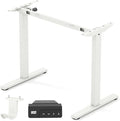 Tangkula Electric Standing Desk Frame Height Adjustable Computer Desk Base with LED Display &amp 2 Memory Positions Ergonomic Home Office Sit Stand Desk Legs for 40-48 Tabletop (White)