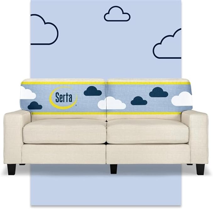 Pemberly Row 73 Track Arm Sofa Buttercream Polyester Fabric Removable Covers Solid Wood Frame Compact 2-Seater Design Modern Classic Style for Living Room or Home Office