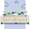 Pemberly Row 73 Track Arm Sofa Buttercream Polyester Fabric Removable Covers Solid Wood Frame Compact 2-Seater Design Modern Classic Style for Living Room or Home Office