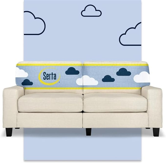Pemberly Row 73 Track Arm Sofa Buttercream Polyester Fabric Removable Covers Solid Wood Frame Compact 2-Seater Design Modern Classic Style for Living Room or Home Office