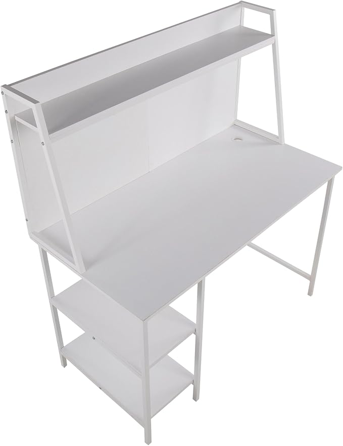 LumiSource Geo Shelf Desk Home Office Desk Computer Desk with Storage Small Desk for Bedroom Gaming Desk Contemporary Desk