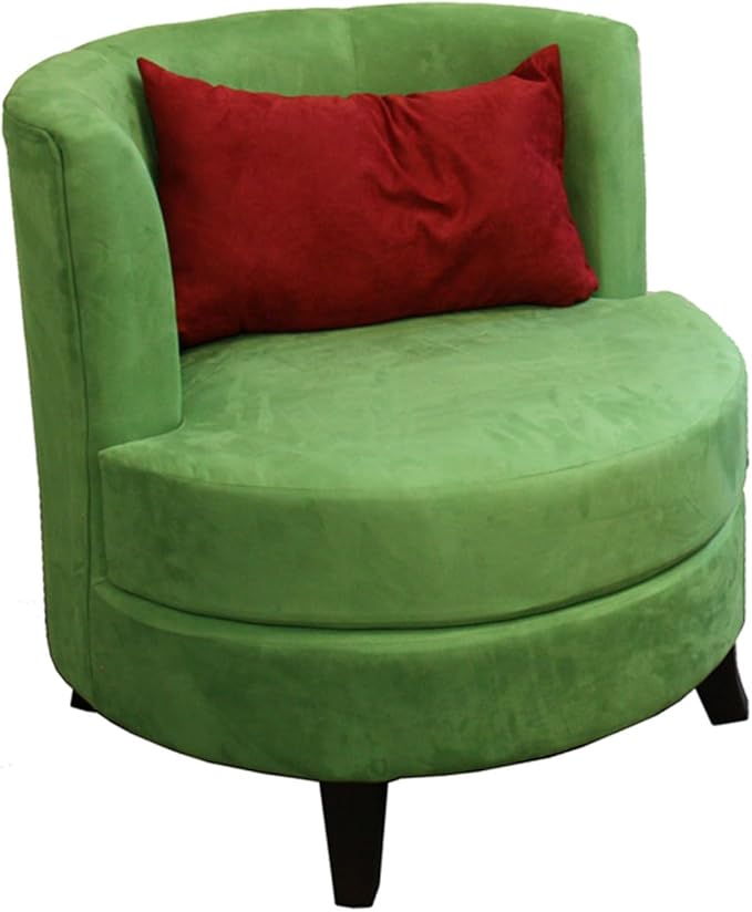 Accent Chair with Pillow - Modern Living Room Armchair - Green Fabric Chair - Comfortable Seating
