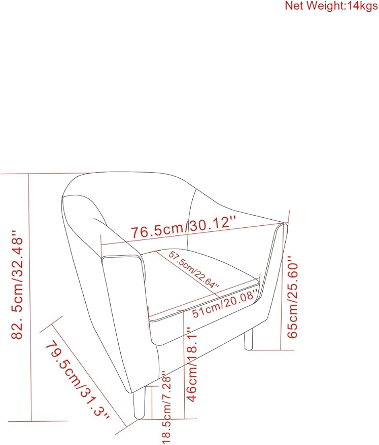SIMPLIHOME Thorne Accent Chair - 30 inch Wide Upholstered Contemporary Arm Chair in Classic Grey for Living Room or Bedroom with Curved Back Removable Cushion and Durable Fabric Upholstery