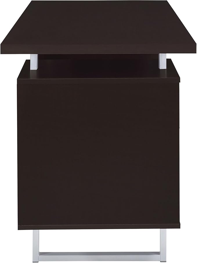 Cappuccino 2-Drawer Floating Top Office Desk