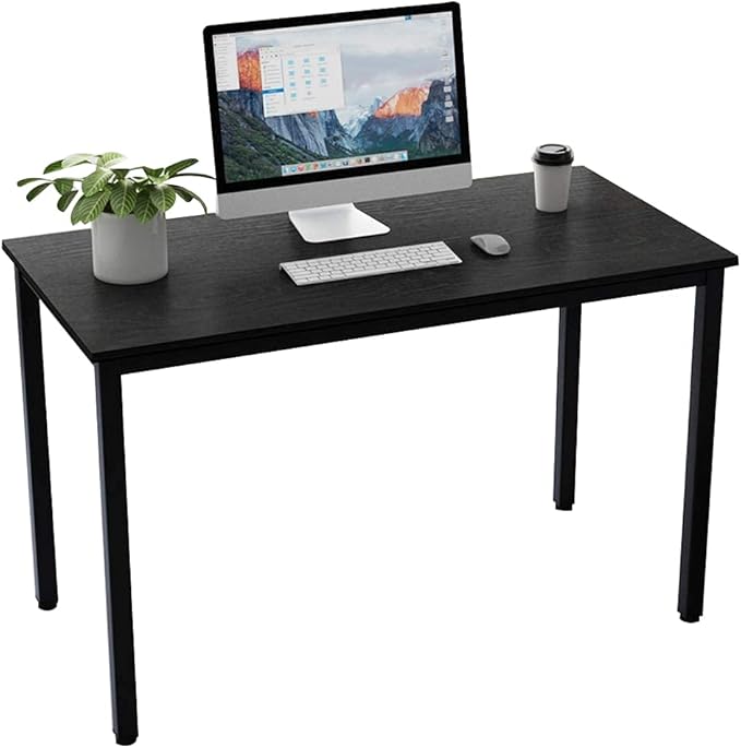 sogesfurniture 47 inches Large Size Office Desk Computer Desk Gaming Desk Computer Table Sturdy Writing Workstation for Home OfficeBlack BHUS-GCP2AC3-120BK