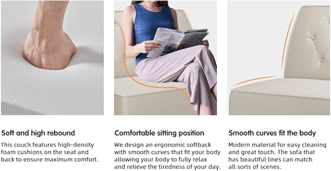 annjoe Button Tufted Loveseat Settee Upholstered Sofa Backrest Buckle Couch Banquette Bench for Dining Room Living Room Bedroom Funiture