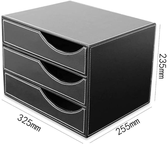 Desk OrganizerFile Organizer for Desk Home Office Desktop File Storage Box Leather File CabinetFiling Cabinet 3 Drawer Fully Assembled Office Pedestal FilesOffice Supp