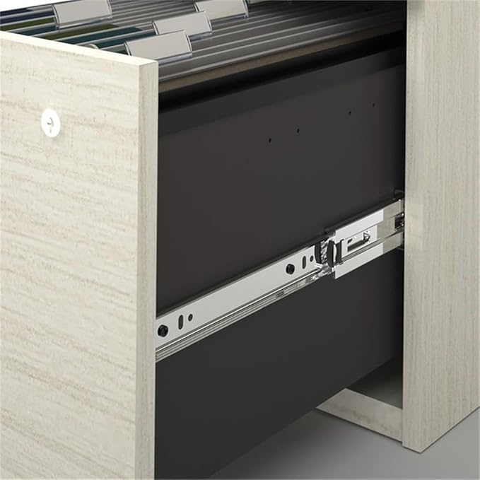 Atlin Designs 66 W x 95.5 D Modern Contemporary U-Shaped Wood Computer Desk with Hutch for Home Office Fully Reversible Unit in White &amp Chocolate Finish
