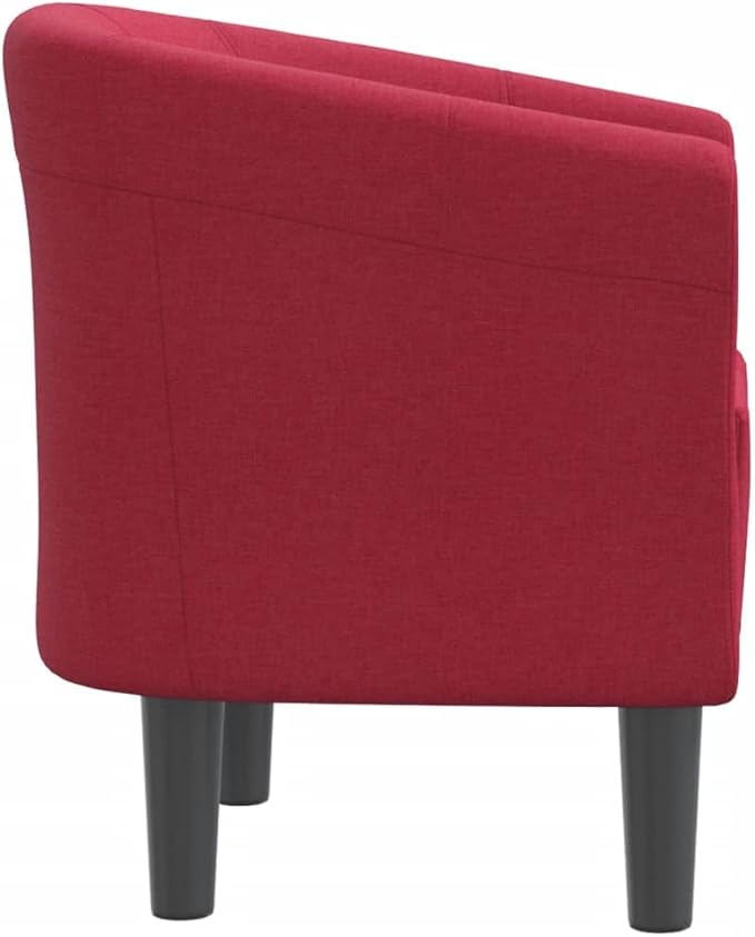 Floor Chair Arm Chair Living Room ChairsSleeper Sofa Tub Chair Wine Red Fabricfor Apartment Living and Home Office