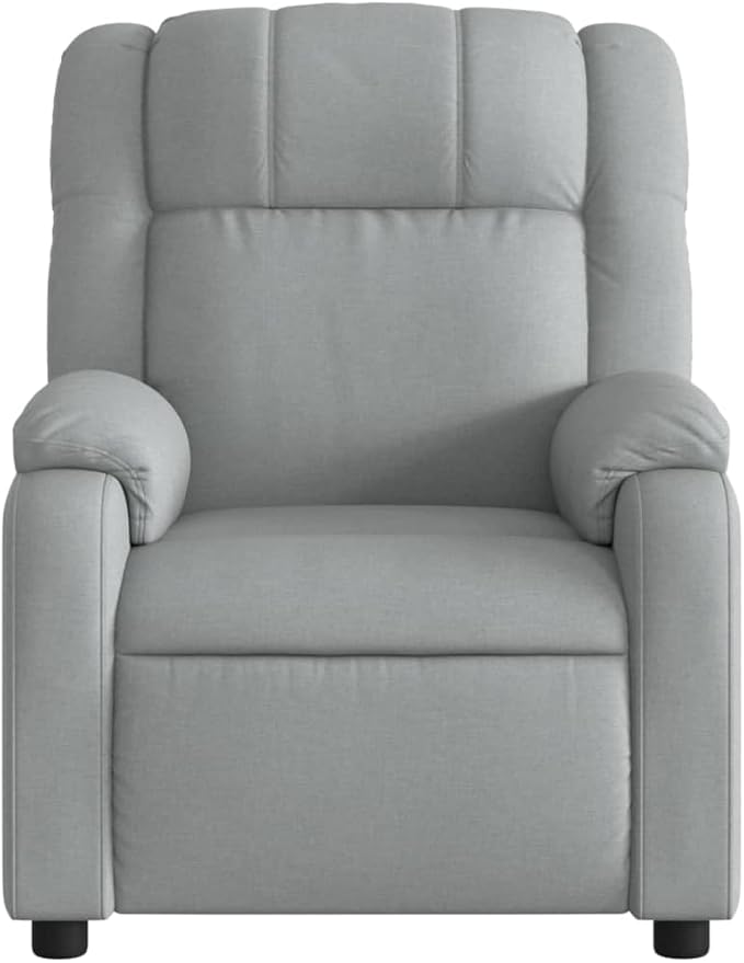 Fabric Recliner Chair Manual Recliner Chair Single Sofa Home Theater Seating Comfy Living Room Single Sofa Chair Light Gray Fabric-36