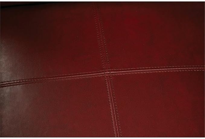 BOWERY HILL Modern Faux Leather Upholstered Club Chair 33.25 in H x 30 in W x 34 in D Red Finish Solid Wood Legs Tool-Free Assembly Comfortable Accent Seating for Living Room or Office