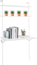 90x50x176cm Clear Acrylic Wall-Mount Ladder Desk - Stylish Space-Saving Design for Home or Office. Easy to Install Perfect for Computers and Work.
