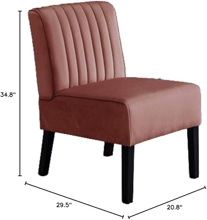 Mid Century Modern Accent Chairs Set of 2 with Minimalist Design Elegant Velvet Upholstery and Solid Wood Legs Ideal for Living Room or Bedroom Rose
