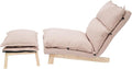 Modern Sofa Bed Chair with Ottoman 5-Position Adjustable Recliner Lounge - Accent Reading Chair for Bedroom Living Room Balcony - 330lbs Capacity (Beige)