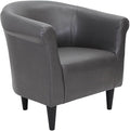 Pemberly Row Traditional Club Chair Faux Leather Slate Gray Finish 32 H x 30.5 W x 27.5 D Lightweight Accent Chair Padded Seat for Comfort Contemporary Design for Living Room or Bedroom