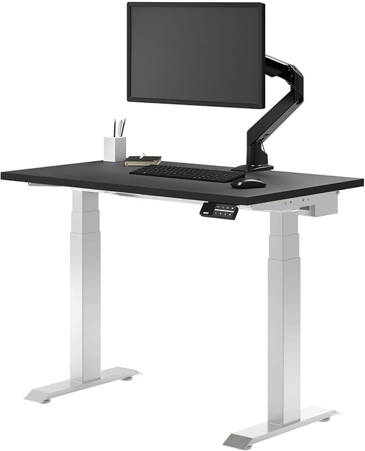 Desky Dual Mini Sit Stand 32 x 20 in Compact Desk with Dual Motors 3-Stage Height Range 4 Memory Presets – One-Piece Top for Home Office Black
