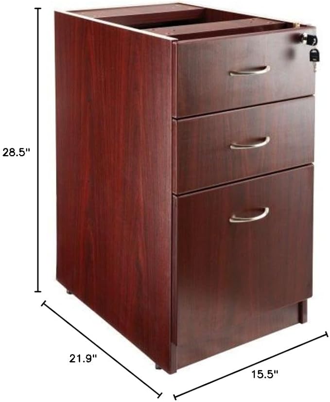 Lorell LLR69603 69000 Series Free Standing Fixed Pedestals Mahogany