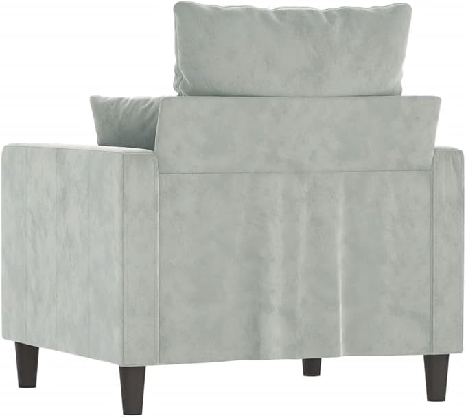 vidaXL Velvet Sofa Chair in Light Gray - Modern Styling with Comfortable Padding and Durable Metal Frame