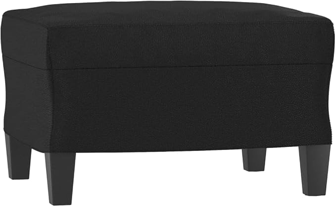 Modern Sofa Chair with Footstool Accent Chair with Ottoman Faux Leather Sofa Chairs Reading Chair for Living RoomChair for Bedroom Black 23.6 Faux Leather -12