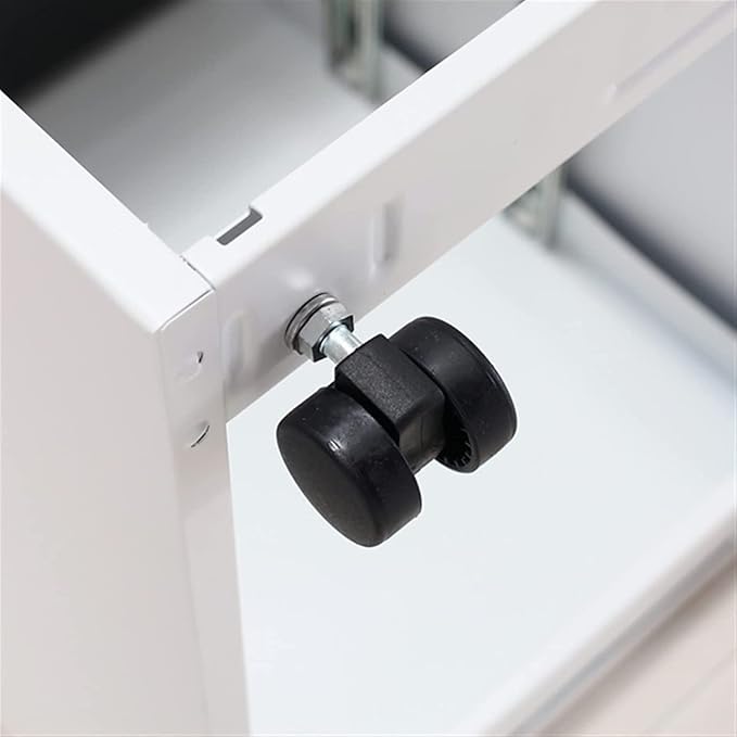 File Cabinet Three Drawers Side Pull Metal File Cabinet White Iron Chest of Drawers for Home Office Furniture 30 * 45 * 60Cm
