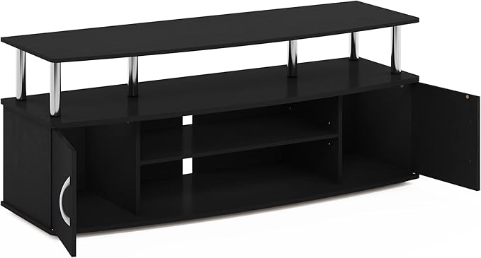 Furinno JAYA Large Entertainment Stand for TV Up to 55 Inch Americano/Chrome