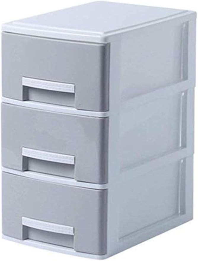 File Cabinet Partition 3 Drawer Dorm Room Dorm Storage Cabinet Clothing Storage Box Plastic Cabinet Home (Grey)