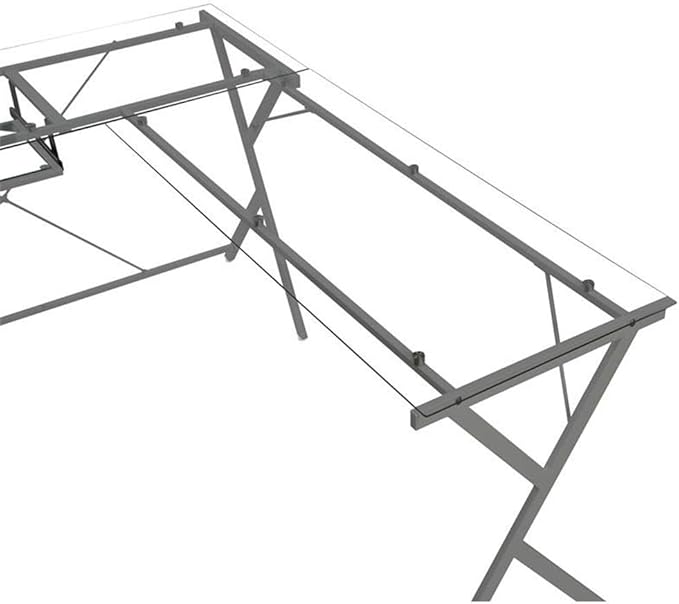 Acme Demas Glass Top Computer Desk with Computer Holder in Clear and Silver