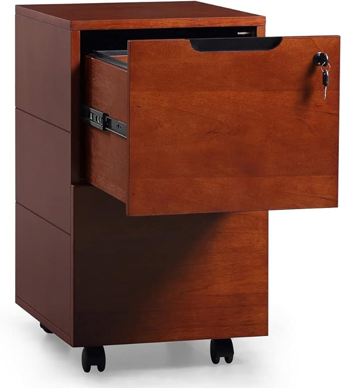 ZURI Hayes Modern 2 Drawer Mobile Legal and Letter Filling Pedestal - Light