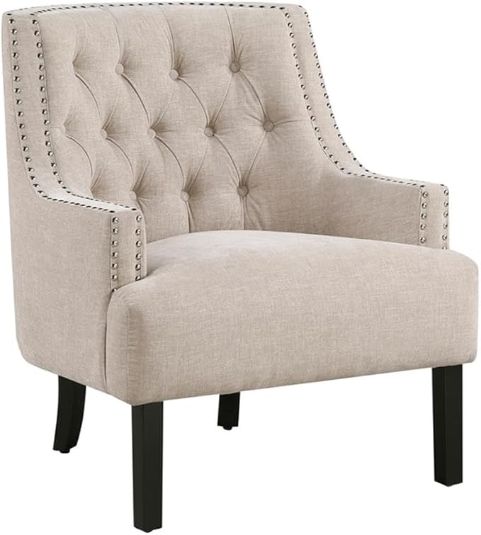 Lexicon Charisma Chenille Accent Chair in Beige