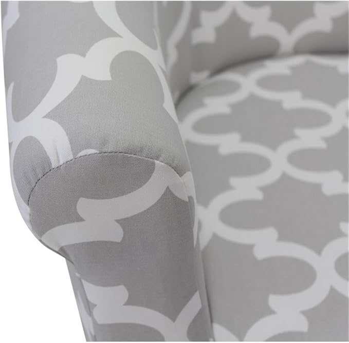 Pemberly Row Traditional Fabric &amp EPS Club Chair Gray/White Finish 32 H x 30.5 W x 27.5 D Lightweight Accent Chair with Padded Seat Comfortable Design for Living Room Bedroom or Entryway