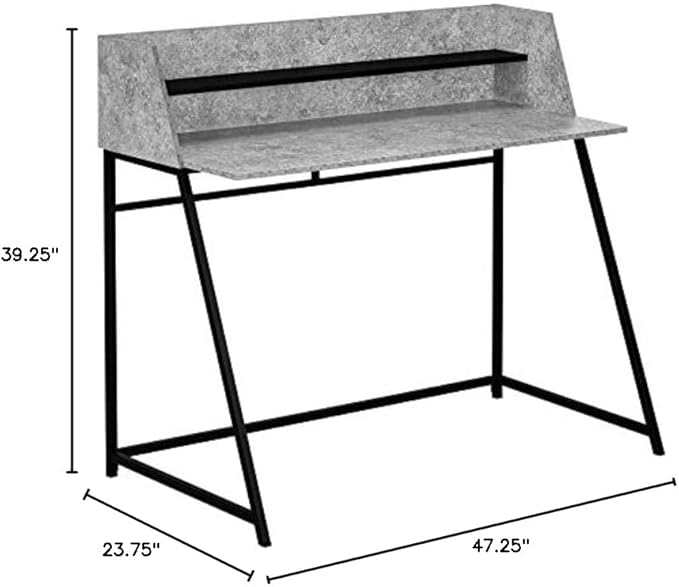 Monarch Specialties I 7550 Computer Desk Home Office Laptop Storage Shelves 48 L Work Metal Laminate Grey Black Contemporary Modern