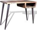 YAFF Handcrafted Reclaimed Wood Writing Desk with Painted Iron Legs – 43.3 x 19.7 x 31.5 Ideal for Home and Office Creativity Study Table with Ample Storage