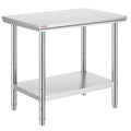 Vevor Stainless Steel 900x600x800 mm Commercial Kitchen Prep &amp Heavy Duty Metal Work Table with Adjustable Feet for Restaurant Home and Hotel : Industrial &amp Scientific